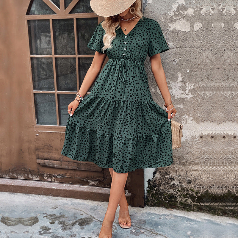 Damen Midikleid mit verspieltem Rüschendesign und taillierter Taille R&B
