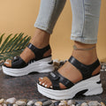 Damen modische Wedge-Sandalen mit elastischem Riemendesign und komfortabler Dämpfung R&B