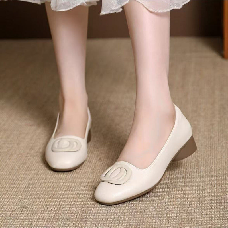 Damen Ballerinas mit eleganter Schmuckapplikation und bequemem Blockabsatz R&B