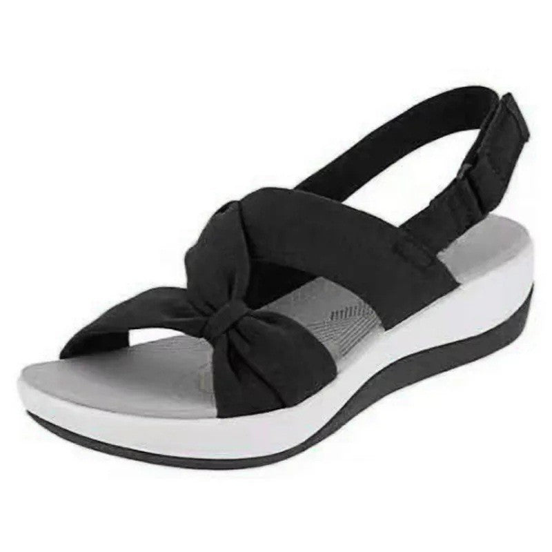 Damen Wedge-Sandalen mit modischem Knoten-Design und ergonomischer Sohle R&B