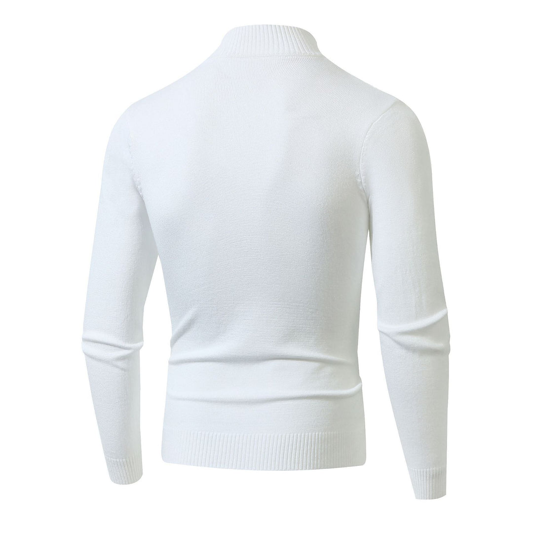 Herren Strickpullover mit modernem Zopfmuster und hohem Stehkragen R&B