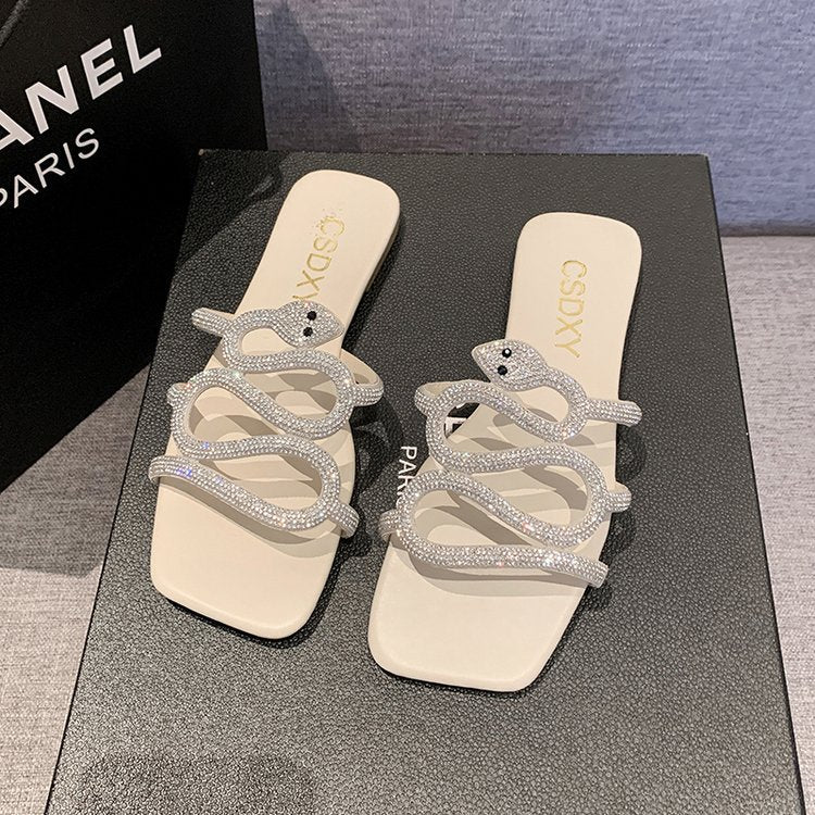 Damen Sandalen mit funkelndem Strass-Design und komfortabler Sohle R&B