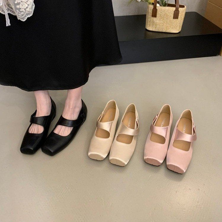 Damen elegante Ballerinas mit verstellbarem Riemen und bequemem Fußbett R&B