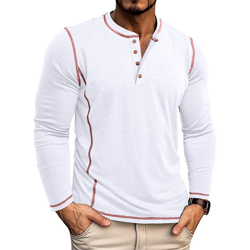 Herren Langarmshirt mit Knopfleiste R&B