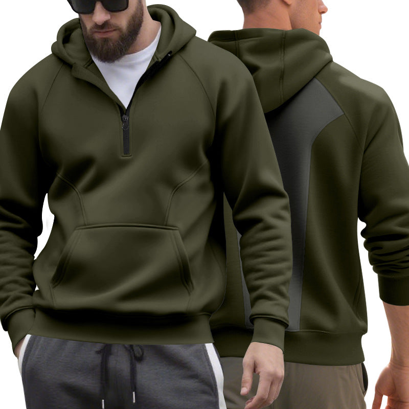 Herren Kapuzensweater mit Reißverschluss und praktischer Kängurutasche R&B