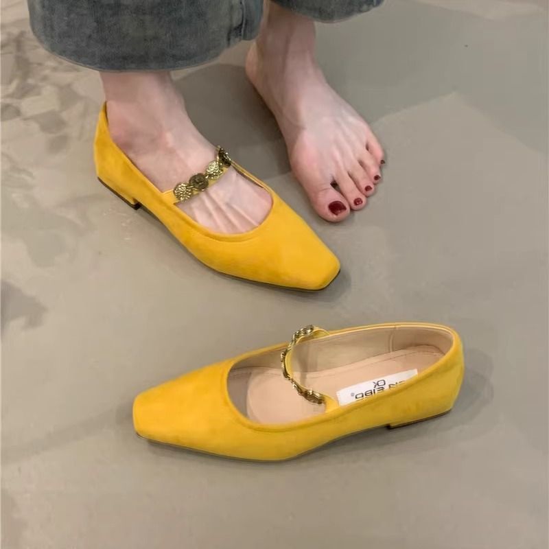 Damen elegante Ballerinas mit modischem Riemchen R&B