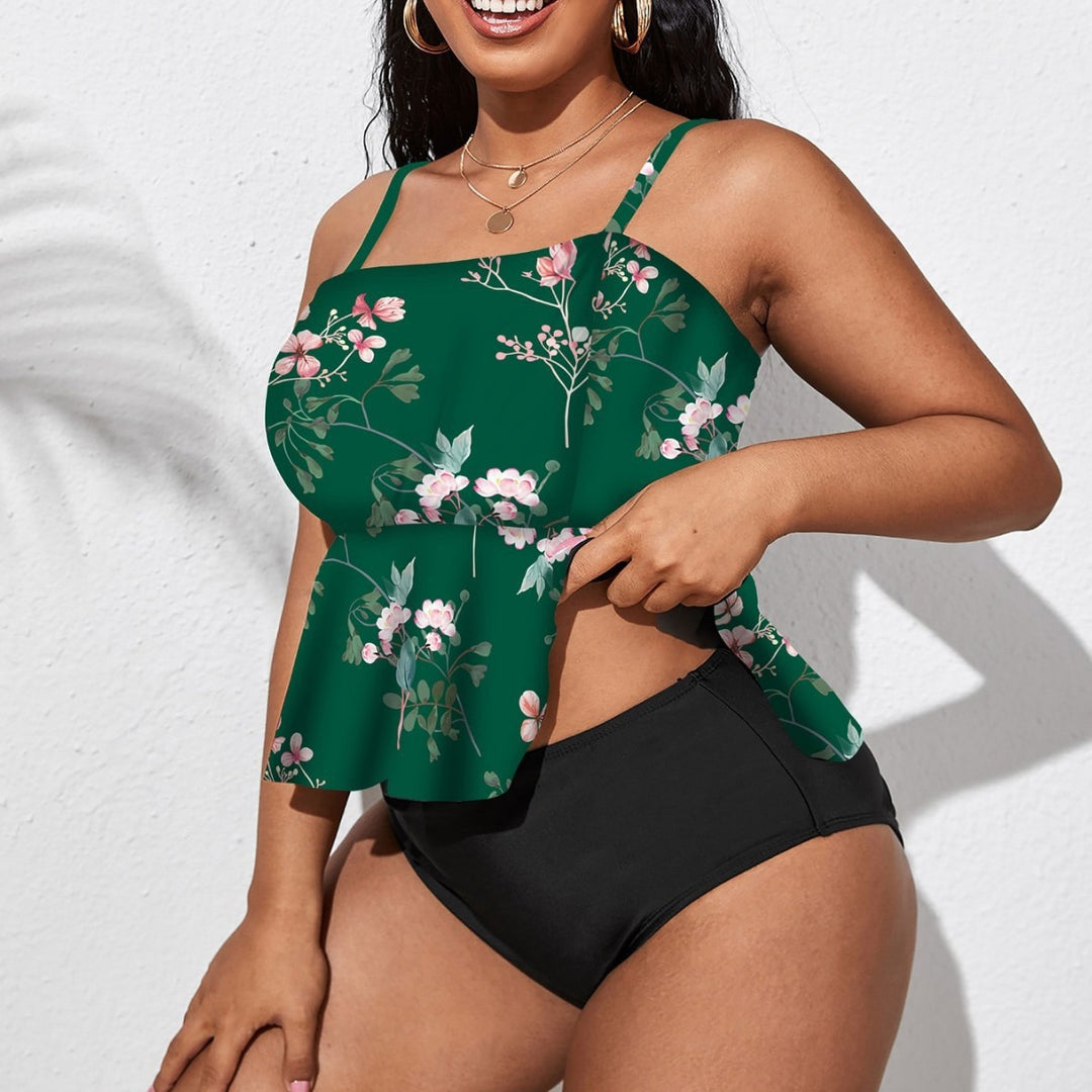Damen Tankini mit schwingendem Rock und floralem Design R&B