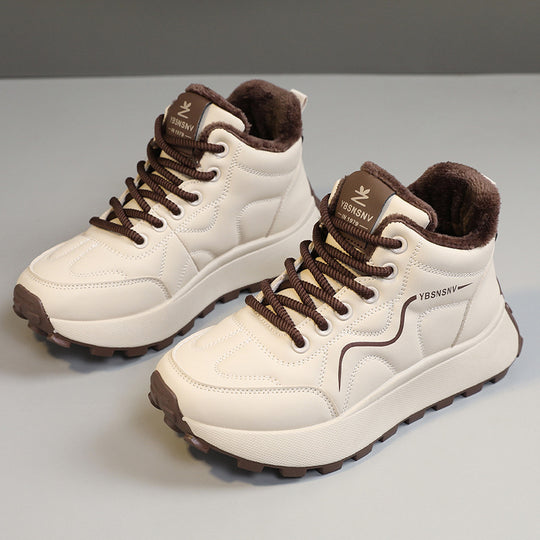 Damen Winterliche High-Top Sneakers mit Wärmeisolierung und rutschfester Sohle R&B