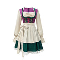 Damen nan traditionelles Dirndlkleid mit Schürze, geschnürter Corsage und Volantärmel R&B