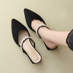 Damen elegante Slingback Mules mit Perlenakzenten R&B