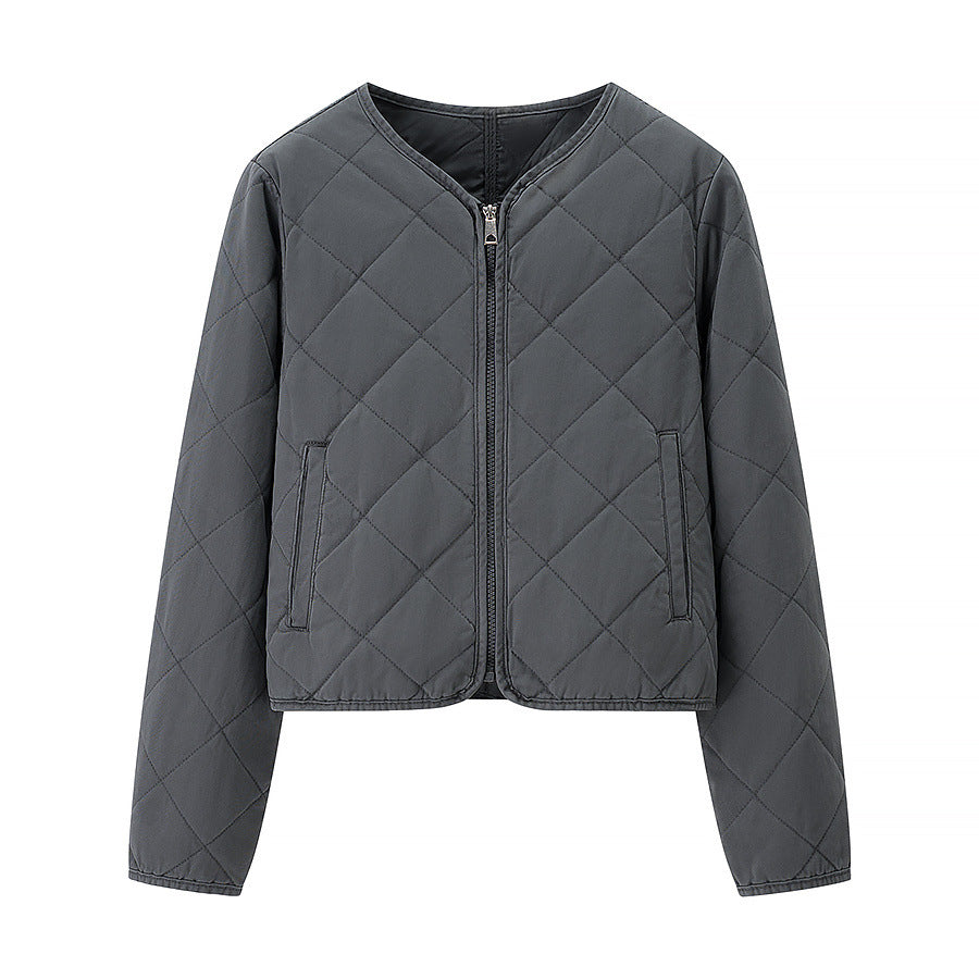 Damen gesteppte Übergangsjacke mit schlichten Taschen und elegantem Schnitt R&B