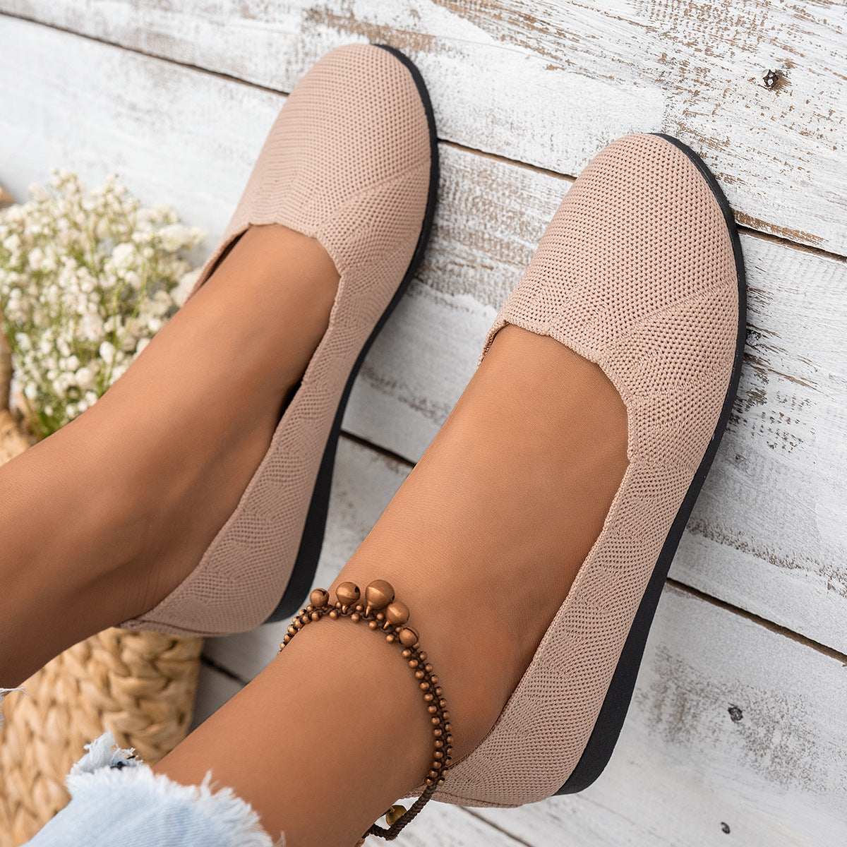 Damen Atmungsaktive Ballerinas mit flexiblem Fußbett R&B