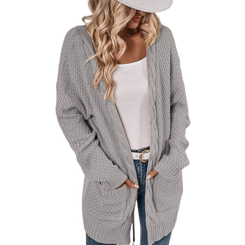 Damen Großer Strickcardigan mit aufwendigem Maschenmuster und praktischen Taschen R&B