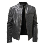 Herren Kunstleder Bikerjacke mit modernem Schnitt