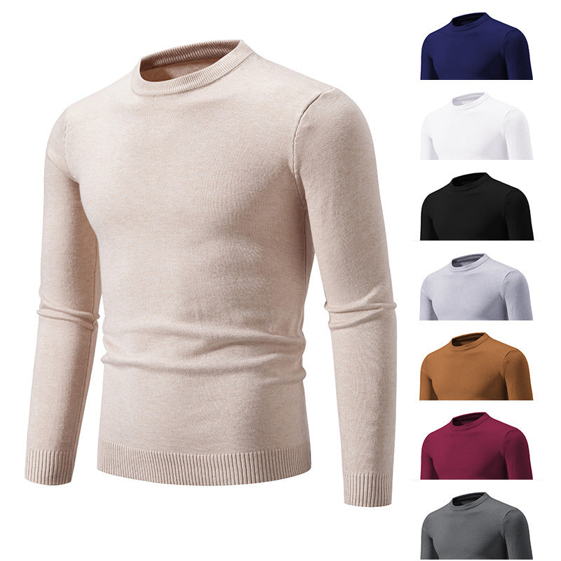 Herren klassischer Rundhals-Pullover aus weichem Strick R&B