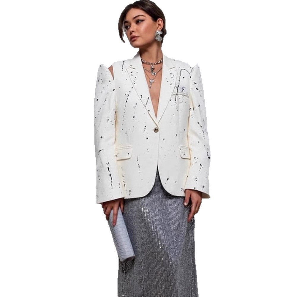 Damen Übergrößen Blazer mit kreativen Designelementen R&B