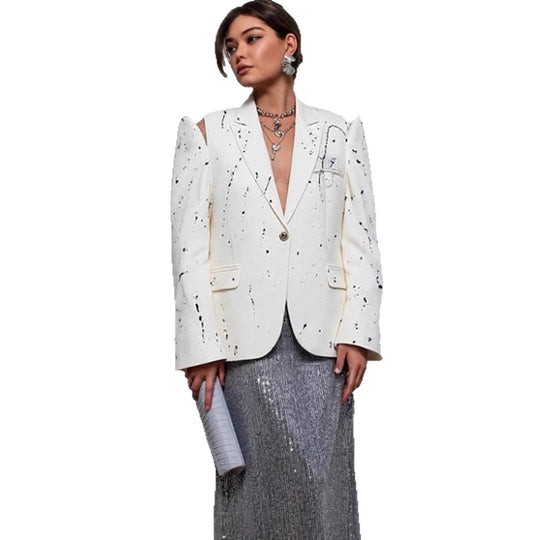 Damen Übergrößen Blazer mit kreativen Designelementen R&B