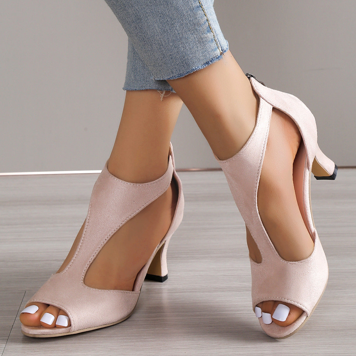 Damen Klassische und elegante Peeptoe-Heels R&B