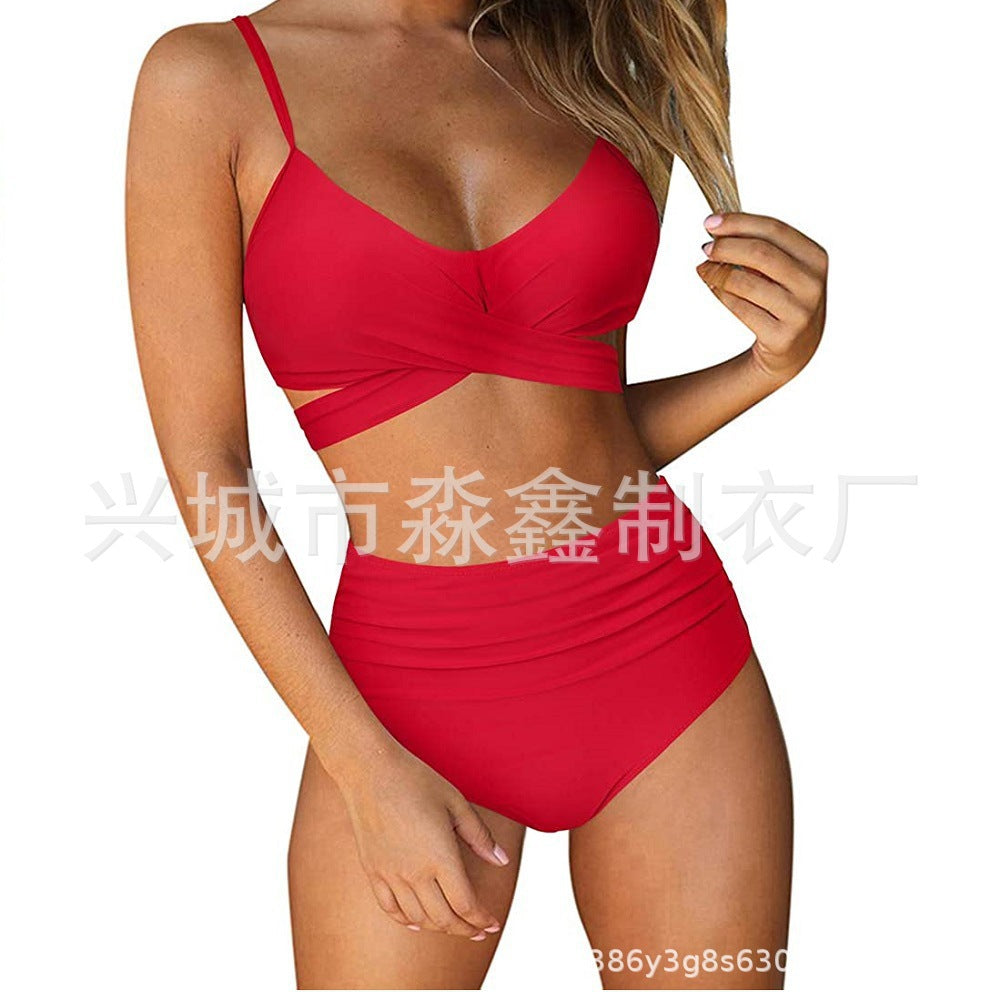 Damen Crop-Top Bikini-Set mit geflochtenem Design R&B