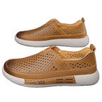 Damen Atmungsaktive Slip-On Sneakers aus perforiertem Leder R&B