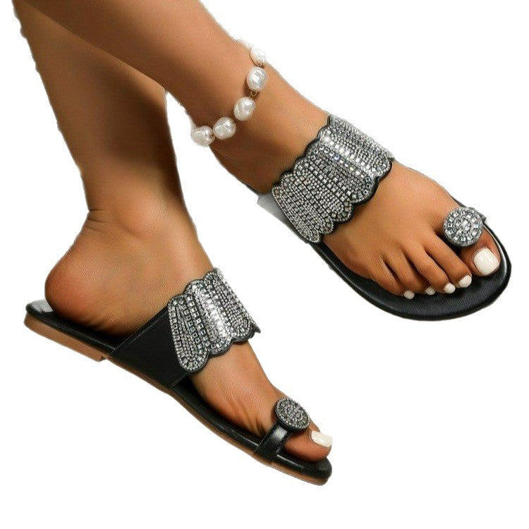 Damen Glitzernde Riemchensandalen mit funkelnden Schmuckdetails R&B