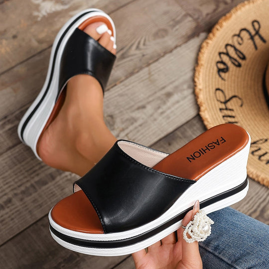 Damen Plattform-Pantoletten mit elegantem Design und offenem Schnitt R&B