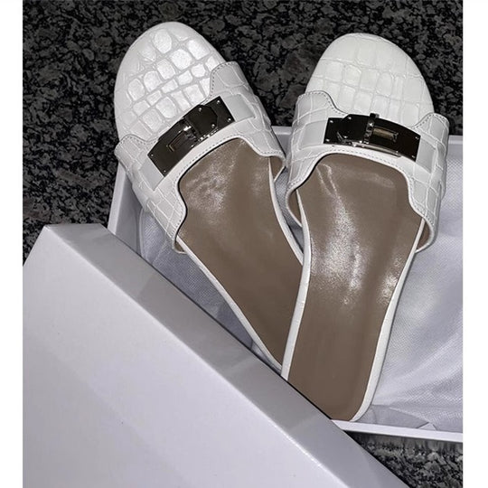 Damen Sling-Pumps mit elegantem Kettenakzent und modischem Schlangenlederdesign R&B
