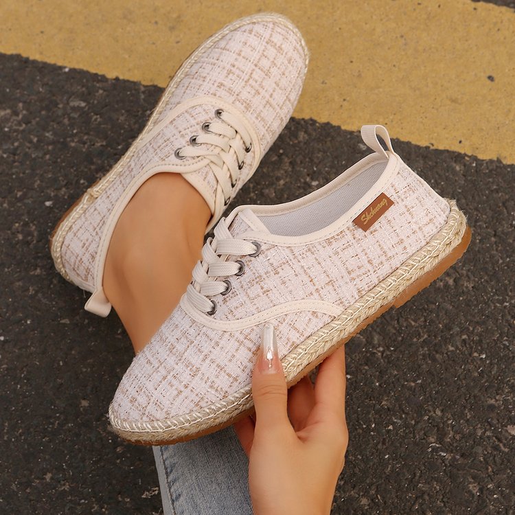 Damen bequeme Slip-Ons mit jute Details R&B