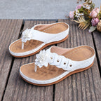Damen Sandalen mit floralen Applikationen und gepolsterter Sohle R&B