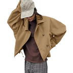 Damen oversized Wickeljacke mit lässigem Schnitt und praktischen Taschen R&B