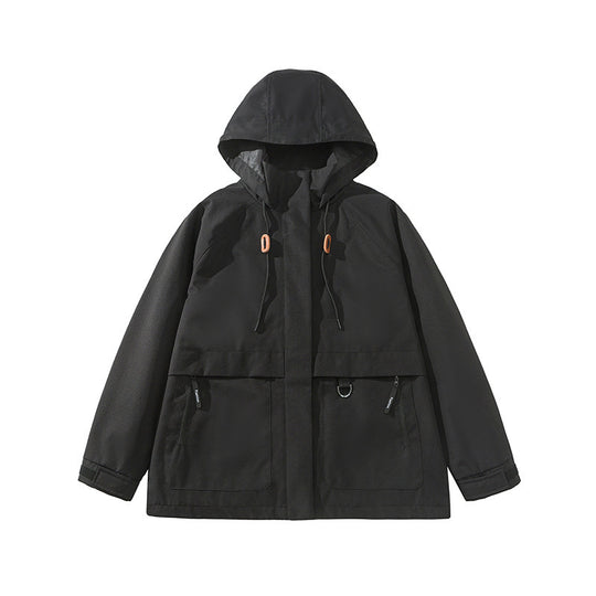 Damen technische Outdoor-Jacke mit verstellbarer Kapuze und großen Taschen R&B