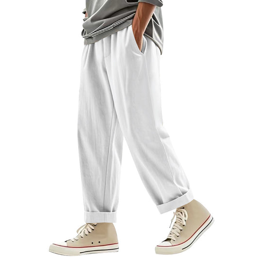 Herren lässige Freizeithose mit eleganten Falten und komfortablem Schnitt R&B