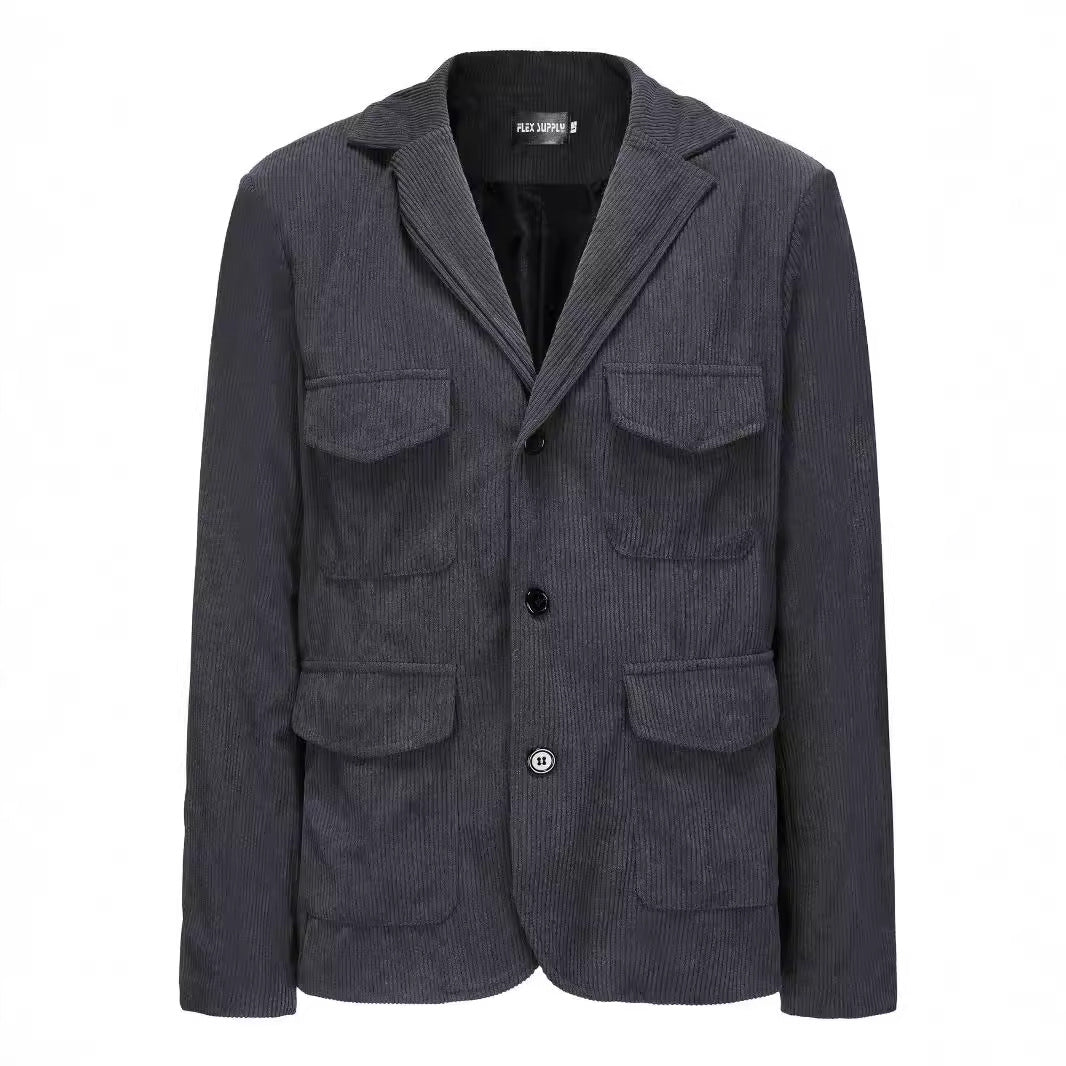 Damen modischer Cordblazer mit funktionalen Taschen R&B