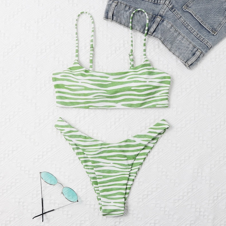 Damen Triangel-Bikini-Set mit sportlichem Design und verstellbaren Trägern R&B