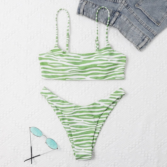 Damen Triangel-Bikini-Set mit sportlichem Design und verstellbaren Trägern R&B