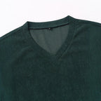 Damen Cropped Langarmshirt mit V-Ausschnitt und Rippstruktur R&B