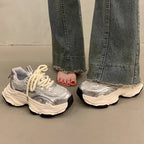 Damen Sportliche Chunky Sneakers mit atmungsaktiver Oberfläche und dämpfender Sohle