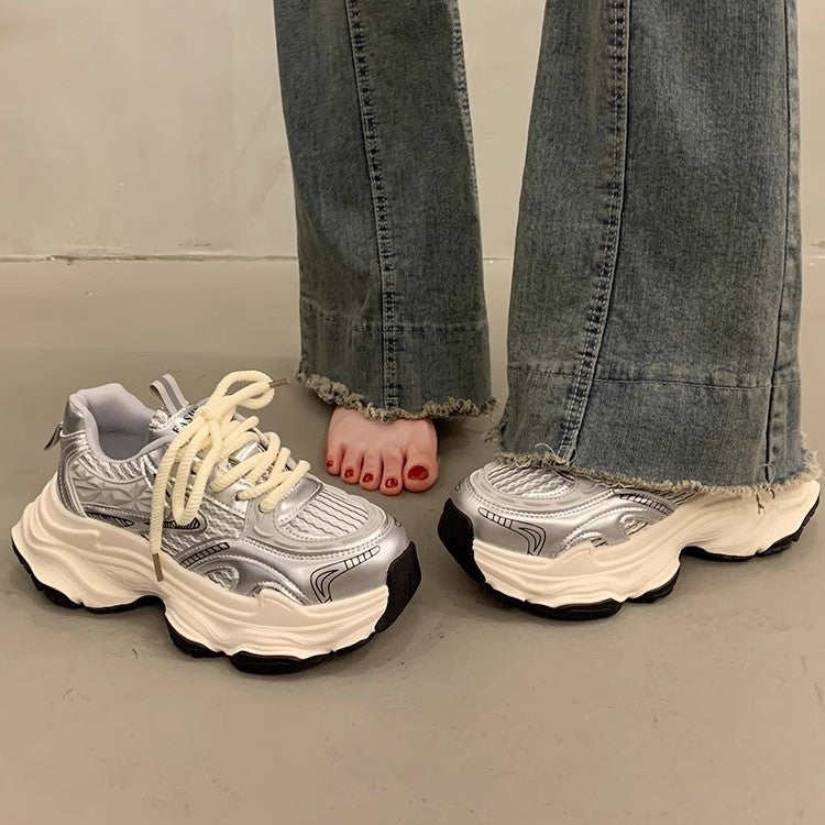 Damen Sportliche Chunky Sneakers mit atmungsaktiver Oberfläche und dämpfender Sohle