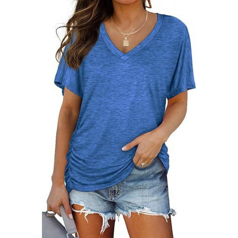 Damen V-Ausschnitt T-Shirt Aus Weichem Single Jersey Heidi-Mode