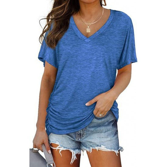 Damen V-Ausschnitt T-Shirt Aus Weichem Single Jersey Heidi-Mode