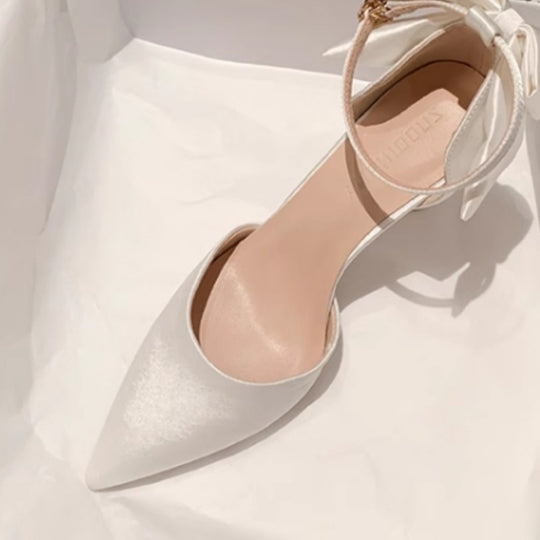 Damen elegante High Heels mit zartem Riemchen und Schleifenakzent R&B