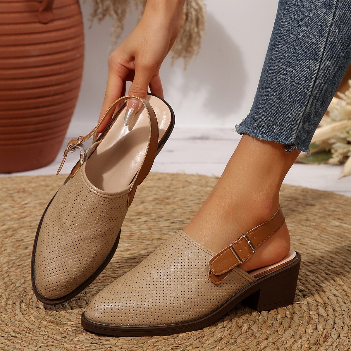 Damen Bequeme Sling-Pumps mit modischem Riemen
