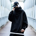 Herren futuristischer Hoodie mit hohem Kragen und praktischen Taschen