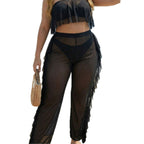 Damen eleganter Strand-Bikini-Set mit fransigen Akzenten R&B
