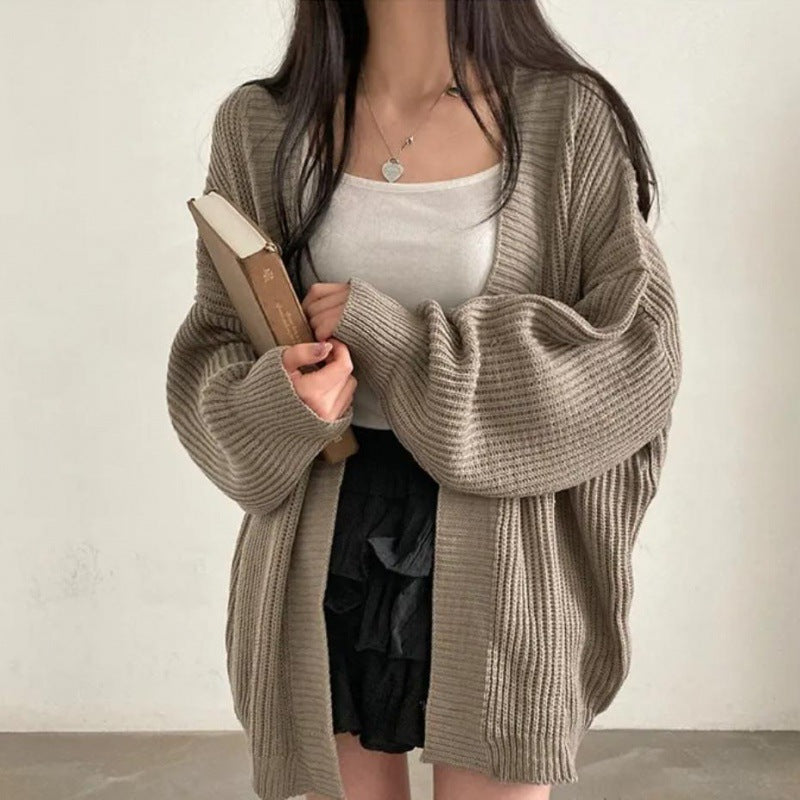 Damen Übergröße Strickjacke mit weit geschnittenen Ärmeln und strukturierter Textur R&B
