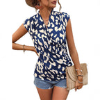 Damen Wickelbluse mit modernem Safari-Print R&B