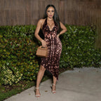 Damen Asymmetrisches Maxikleid mit tiefem Ausschnitt R&B