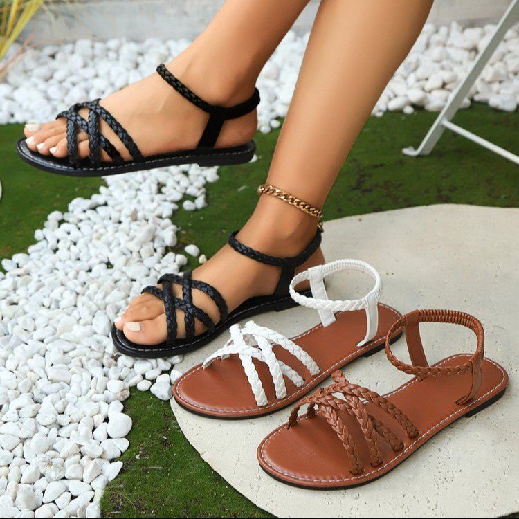 Damen Riemchensandalen mit geflochtenem Design R&B