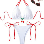 Damen Triangel-Bikini mit Kirschen-Detail R&B