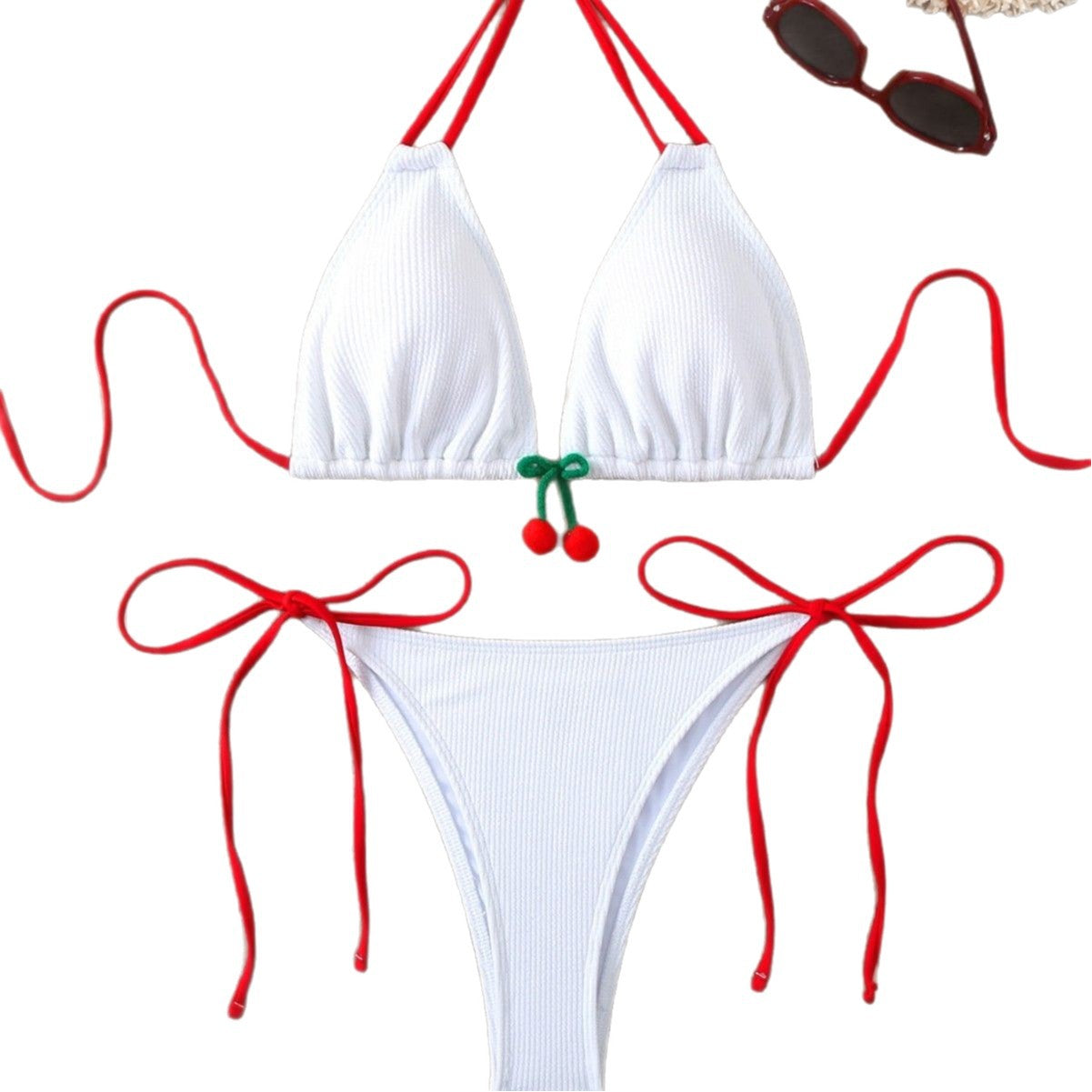 Damen Triangel-Bikini mit Kirschen-Detail R&B